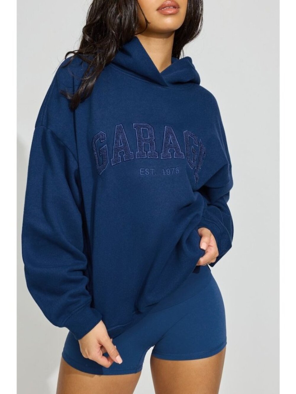 Garage Midnight Blue Ultra Fleece Logo Hoodie S/M NWT